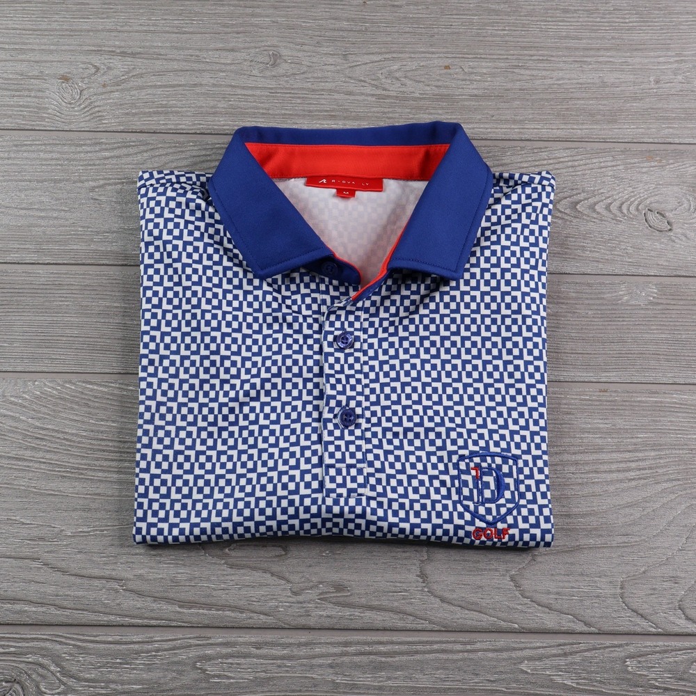 Redvanly Polo Golf Shirt Men's Medium Geometric All Over Pattern Performance